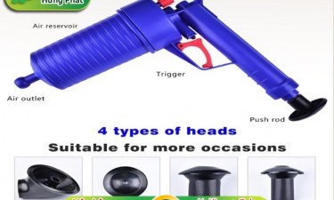 Cách thông bồn cầu nghẹt bằng súng tạo áp lực