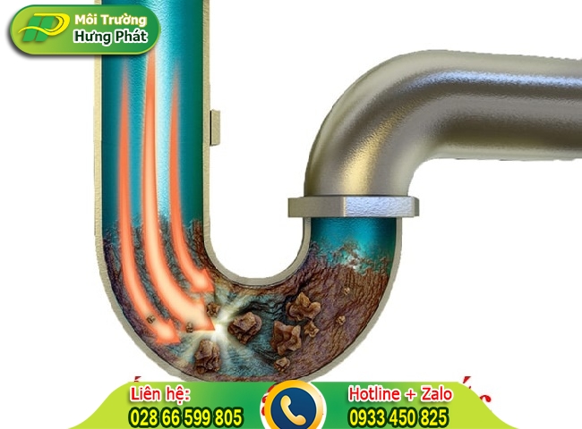R&aacute;c thải đ&oacute;ng cặn khiến ống nước bị tắc
