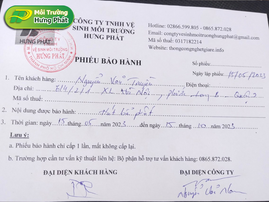 Rút hầm cầu quận 4 định kỳ có bảo hành đầy đủ