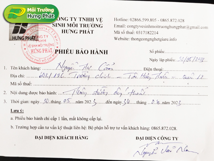 Công ty thông cống nghẹt Quận 11 Hưng Phát chất lượng