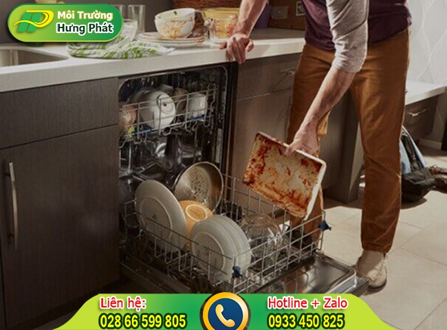 Mùi từ máy rửa chén bay vào căn phòng