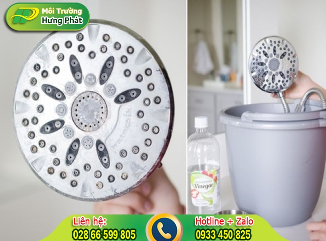 L&agrave;m sạch v&ograve;i hoa sen với giấm