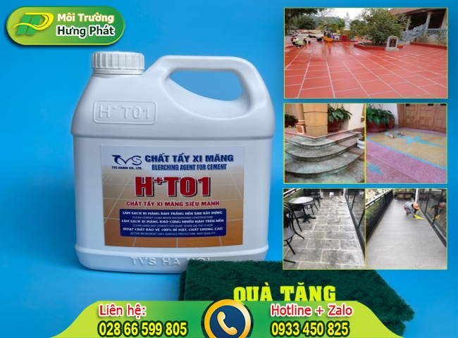 Sử dụng dung dịch HT 01 để tẩy vết xi măng hiệu quả
