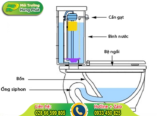 Cấu tạo bồn cầu 1 khối