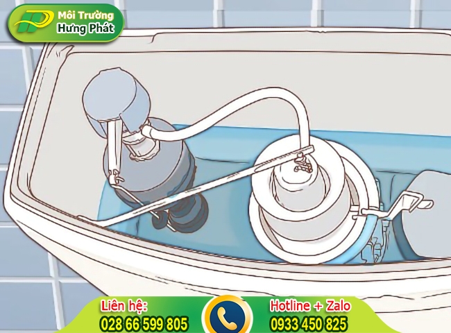 Phao trong bồn cầu th&ocirc;ng dụng với cơ chế hoạt động tự động