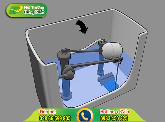 Bồn cầu bị rỉ nước do phao nước qu&aacute; giới hạn