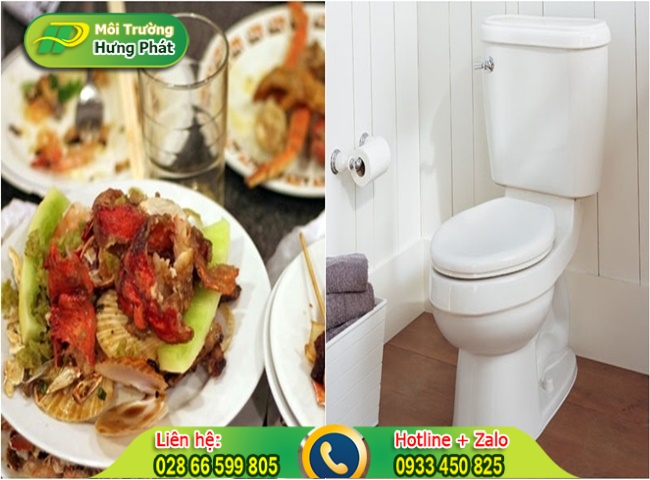 Bồn cầu ố v&agrave;ng do thức ăn thừa