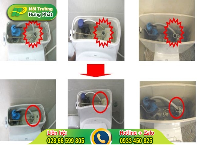 Khắc phục bồn cầu xả nước yếu