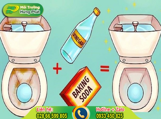 Sự kết hợp giữa baking soda v&agrave; giấm c&oacute; lợi trong việc ngăn bồn cầu bị tắc