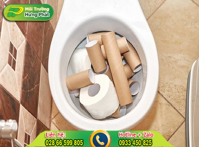 Bồn cầu bị nghẹt do giấy vệ sinh