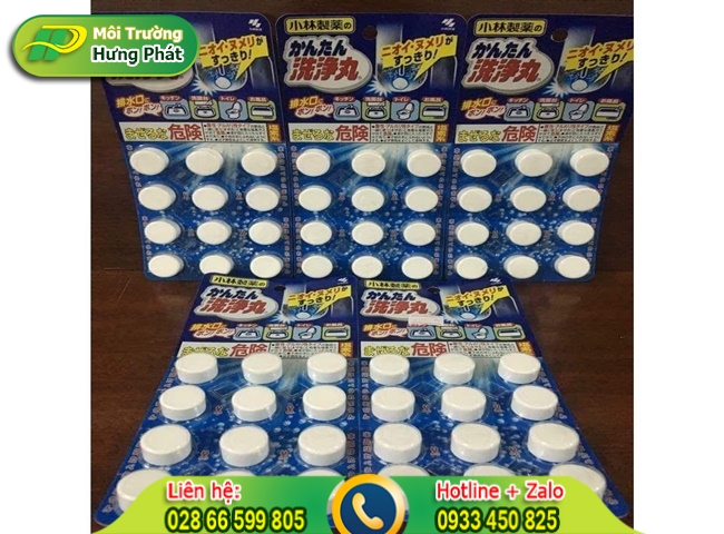 Viên nén thông tắc bồn rửa chén đóng gói dạng vỉ